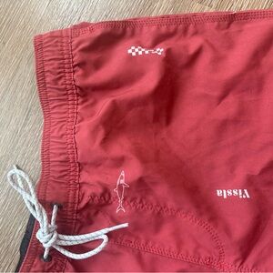 VISSLA Red swimtrunks with Shark Design
